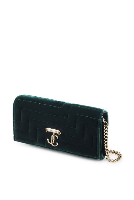 Avenue Quilted Velvet Chain Wallet